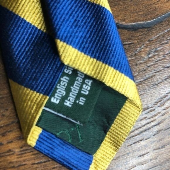 J. Crew Yellow and Blue Handmade Silk Tie - Picture 5 of 9
